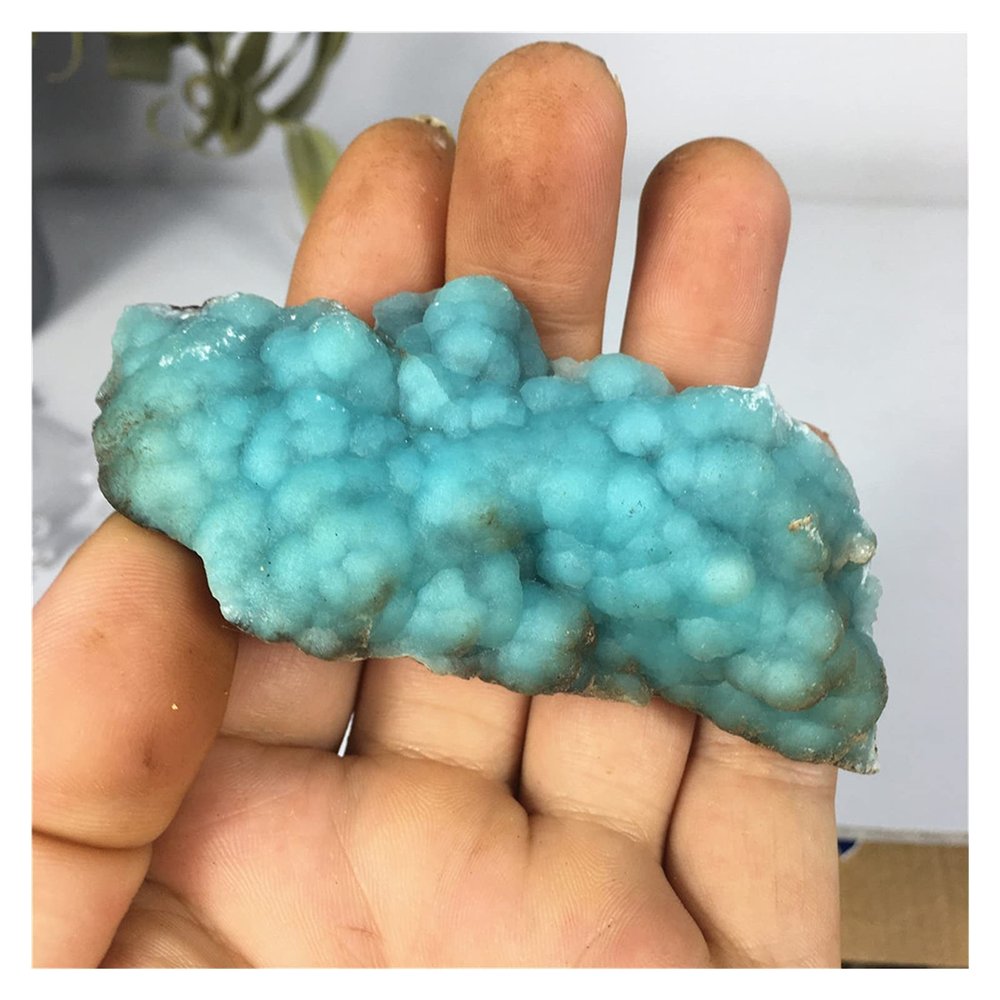 FIDEMM Natural Crystal Rough Hemimorphite Natural Crystal Stones Raw Quartz Blue Green Crystals Healing Chakra Gem Home Decoration Gift (Size : 16)