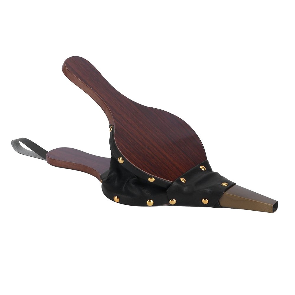 AYNEFY Fireplace Bellows Wood Air Blower, Manual Fireplace Bellow Wooden Barbecue Air Blower Outdoor Cooking Fan Air Blower Barbeque Tools Accessories