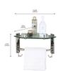 Shower Pole Shelf,Silver Bathroom Stainless Steel Drilling Multi-Layer Organizer Storage Corner Shelves(Size:A) view 2