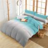 Alandar Home Full Duvet Cover Sets Teal to Gray Gradient,3 Piece Bed Set Ultra Soft Quilt Covers and Pillowcases,Turquoise Ombre Watercolor Microfiber Bedding Set for Bedroom Guest Room Dorm view 4