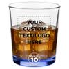 10 Heavy Base Whiskey Glasses, 13.5 oz. Custom Personalized with Logo or Text, Lowball Old Fashion Rocks Glass Set for Old Fashion, Blue view 1