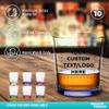 10 Heavy Base Whiskey Glasses, 13.5 oz. Custom Personalized with Logo or Text, Lowball Old Fashion Rocks Glass Set for Old Fashion, Blue view 2