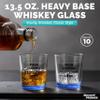 10 Heavy Base Whiskey Glasses, 13.5 oz. Custom Personalized with Logo or Text, Lowball Old Fashion Rocks Glass Set for Old Fashion, Blue view 4