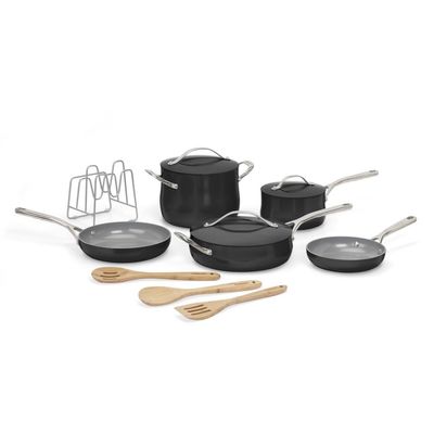 Cuisinart Culinary Collection 12-Piece Pots and Pans Set, PURELYCERAMIC Nonstick, Black