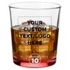 10 Heavy Base Whiskey Glasses, 13.5 oz. Custom Personalized with Logo or Text, Lowball Old Fashion Rocks Glass Set for Old Fashion, Red view 1
