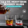 10 Heavy Base Whiskey Glasses, 13.5 oz. Custom Personalized with Logo or Text, Lowball Old Fashion Rocks Glass Set for Old Fashion, Red view 4