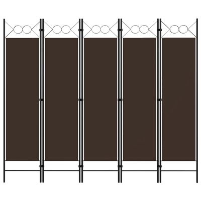 5-Panel Room Divider Partition Screen Privacy Screen Wall Divider Balcony Screen, Suitable for Leisure Areas, Restaurants, Offices Brown 78.7"x70.9"