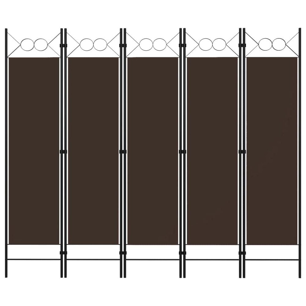 5-Panel Room Divider Partition Screen Privacy Screen Wall Divider Balcony Screen, Suitable for Leisure Areas, Restaurants, Offices Brown 78.7"x70.9"