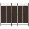 5-Panel Room Divider Partition Screen Privacy Screen Wall Divider Balcony Screen, Suitable for Leisure Areas, Restaurants, Offices Brown 78.7"x70.9" view 1