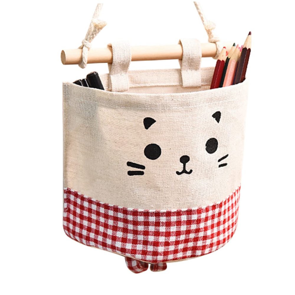 YARNOW Cotton and Linen Hanging Storage Bag Organizer Multi Wall Storage for Toys Magazines and Gadgets and Easy to Room and Bathroom Use