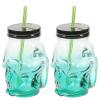 OKUMEYR 2pcs Halloween Skull Gradient Glass Cups Drinking Glasses Handle Spooky Beer Cups for Halloween Parties Celebrations Unique Gradient Random Color view 1