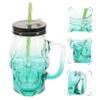 OKUMEYR 2pcs Halloween Skull Gradient Glass Cups Drinking Glasses Handle Spooky Beer Cups for Halloween Parties Celebrations Unique Gradient Random Color view 4