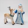 57030 Fine Ceramic Christmas Winter Wonderland Santa with Reindeer Friend Salt & Pepper Shakers Set, 4-5/8" H view 2