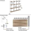 Wallniture Turin 60" Long Wall Bookshelf, Floating Shelves for Bookcase, Storage Shelves with Adjustable Standard Rail Bracket System, Burnt Finish view 3