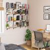 Wallniture Turin 60" Long Wall Bookshelf, Floating Shelves for Bookcase, Storage Shelves with Adjustable Standard Rail Bracket System, Burnt Finish view 4