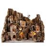 Holyart Rustic Nativity Village 10-12 cm with Stream LED Oven Fountain 85x100x55 cm view 1