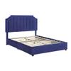 24/7 Shop at Home Fionnlagh Glam Tufted Fabric Upholstered Storage Platform Bed with Nailhead Trim, No Box Spring Required for Bedroom, Guest Room Bed, Queen-Size, Navy Blue view 1