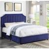 24/7 Shop at Home Fionnlagh Glam Tufted Fabric Upholstered Storage Platform Bed with Nailhead Trim, No Box Spring Required for Bedroom, Guest Room Bed, Queen-Size, Navy Blue view 2