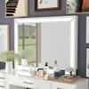 24/7 Shop at Home Alez Modern Wood Makeup Vanity Mirror with LED Light, USB Port, Pocket Drawers for Bedroom, Dressing Room, Bathroom, Guest Room, White view 2