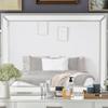 24/7 Shop at Home Alez Modern Wood Makeup Vanity Mirror with LED Light, USB Port, Pocket Drawers for Bedroom, Dressing Room, Bathroom, Guest Room, White view 4