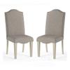 24/7 Shop at Home Deirdre Transitional Fabric Upholstered Side Chair with Nailhead, Set of 2 for Dining Room, Kitchen, Antique White and Gray view 1