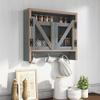 24/7 Shop at Home UNA Farmhouse 2 Shelves Wood Wall Cabinet with Net Doors for Bathroom, Kitchen, Living Room, Bedroom, Home Office, Laundry Room, Distressed Blue view 2