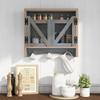 24/7 Shop at Home UNA Farmhouse 2 Shelves Wood Wall Cabinet with Net Doors for Bathroom, Kitchen, Living Room, Bedroom, Home Office, Laundry Room, Distressed Blue view 4