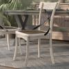 24/7 Shop at Home Stathelle Farmhouse Wood X-Back Side Chair, Set of 2 for Dining Room, Kitchen, Dark Walnut Brown and Antique White view 2