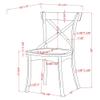 24/7 Shop at Home Stathelle Farmhouse Wood X-Back Side Chair, Set of 2 for Dining Room, Kitchen, Dark Walnut Brown and Antique White view 3