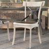24/7 Shop at Home Stathelle Farmhouse Wood X-Back Side Chair, Set of 2 for Dining Room, Kitchen, Dark Walnut Brown and Antique White view 4