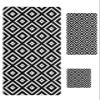 Black Geometric 3 Piece Bath Towels Set, White Block Modern Abstract Art Soft & Absorbent Towel for Bathroom, Hotel (1 Bath Towel 30x60, 1 Hand Towel 16x28, 1 Washcloth 13x13) view 1