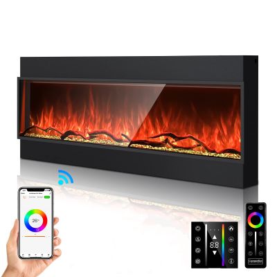 Cosmopolitan Phoenix Univue Series 44-inch Electric Fireplaces, 251 Realistic Flame Color Combinations, Low Noise 1500/750 Watt Fireplace Heater, Hand Crafted Logs