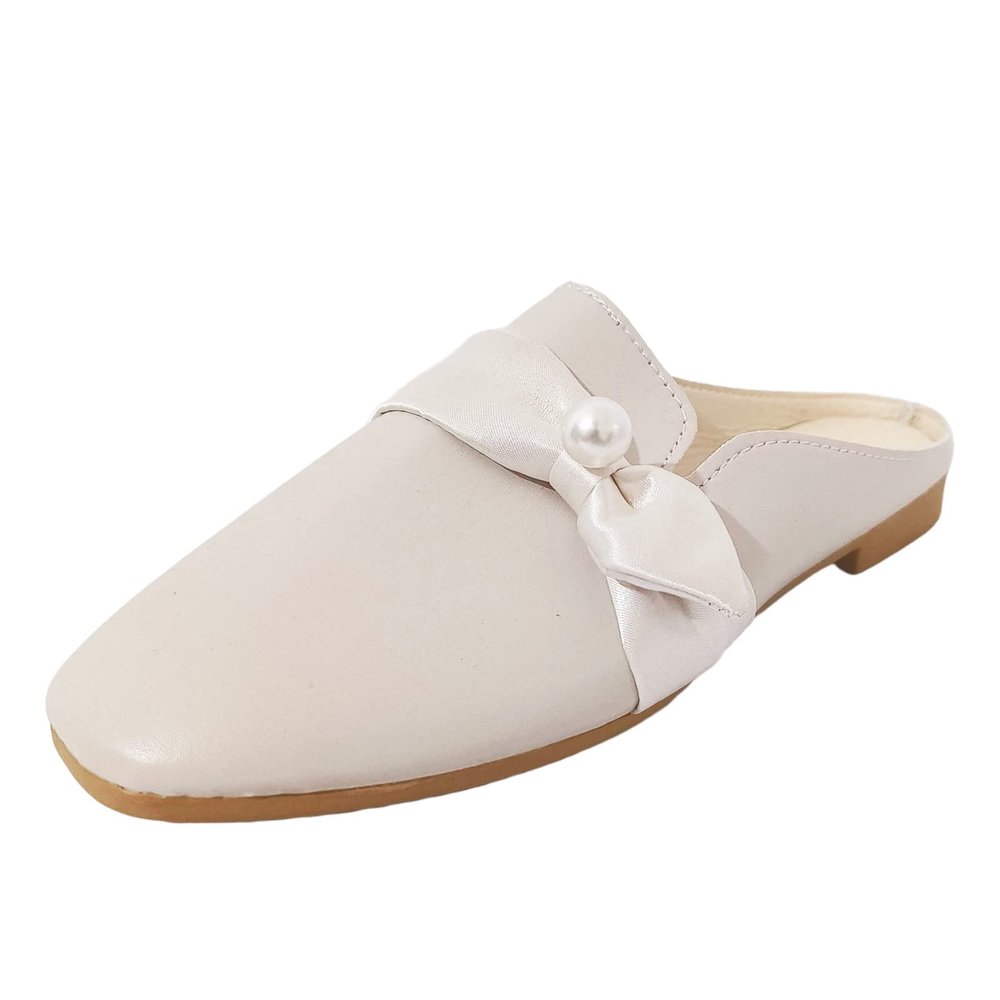 CsgrFagr Slides for Women Heel Fashion Summer Women Beach Slip On Soft Sole Casual Round Toe Non Beach Slippers for (Beige, 7.5)