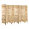 ECOMEX 8 Panel Room Divider, Folding Room Divider Privacy Screen 5.6Ft Tall, Wood Freestanding Louvered Divider Screen for Home Office Restaurant Bedroom,Natural view 1