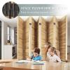 ECOMEX 8 Panel Room Divider, Folding Room Divider Privacy Screen 5.6Ft Tall, Wood Freestanding Louvered Divider Screen for Home Office Restaurant Bedroom,Natural view 2