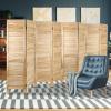 ECOMEX 8 Panel Room Divider, Folding Room Divider Privacy Screen 5.6Ft Tall, Wood Freestanding Louvered Divider Screen for Home Office Restaurant Bedroom,Natural view 3