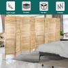 ECOMEX 8 Panel Room Divider, Folding Room Divider Privacy Screen 5.6Ft Tall, Wood Freestanding Louvered Divider Screen for Home Office Restaurant Bedroom,Natural view 4