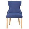 24/7 Shop at Home Cedar Modern Tufted Back Fabric Upholstered Wingback Side Chair with Nailhead Trim, Set of 2 for Dining Room, Kitchen, Blue and Natural Brown view 4