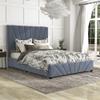 24/7 Shop at Home Amillya Modern Fabric Upholstered Storage Platform Bed with 4 Drawers, No Box Spring Required for Bedroom, Guest Room Bed, Full-Size, Gray view 2
