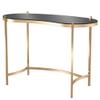 24/7 Shop at Home Rin Modern Metal Desk with Glass Top for Workstation, Home Office, Study Room, Gold view 1
