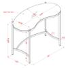 24/7 Shop at Home Rin Modern Metal Desk with Glass Top for Workstation, Home Office, Study Room, Gold view 3