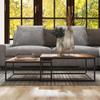 24/7 Shop at Home Megan Farmhouse Solid Wood 2-Piece Nesting Coffee Table Set with Metal Frame for Living Room, Bedroom, Home Office, Natural Brown view 3