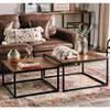 24/7 Shop at Home Megan Farmhouse Solid Wood 2-Piece Nesting Coffee Table Set with Metal Frame for Living Room, Bedroom, Home Office, Natural Brown view 4