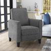 24/7 Shop at Home Mulvane Modern Recliner Chair with Push Back & Foot Rest, Single Couch with Fabric Upholstered & Plastic Legs, Sofa Reclinable Individual for Bedroom, Living Room, Home Office, Gray view 2