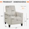 24/7 Shop at Home Mulvane Modern Recliner Chair with Push Back & Foot Rest, Single Couch with Fabric Upholstered & Plastic Legs, Sofa Reclinable Individual for Bedroom, Living Room, Home Office, Gray view 3