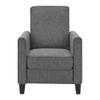 24/7 Shop at Home Mulvane Modern Recliner Chair with Push Back & Foot Rest, Single Couch with Fabric Upholstered & Plastic Legs, Sofa Reclinable Individual for Bedroom, Living Room, Home Office, Gray view 4