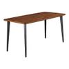 24/7 Shop at Home Ceri Modern Rectangle Wood Top 60 in. Table with Metal Legs for Dining Room, Kitchen, Dark Oak Brown view 1