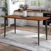 24/7 Shop at Home Ceri Modern Rectangle Wood Top 60 in. Table with Metal Legs for Dining Room, Kitchen, Dark Oak Brown view 2