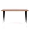 24/7 Shop at Home Ceri Modern Rectangle Wood Top 60 in. Table with Metal Legs for Dining Room, Kitchen, Dark Oak Brown view 4