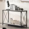 24/7 Shop at Home Addeson Transitional Rectangle Metal 48 in. Console Table with Open-Shelf for Living, Hallway, Bedroom, Dressing Room, Black and Gray view 2